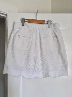 T by Talbots White Waffle Knit Cotton Blend Tennis Skort Women’s Size Medium